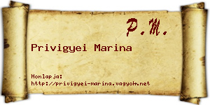 Privigyei Marina névjegykártya